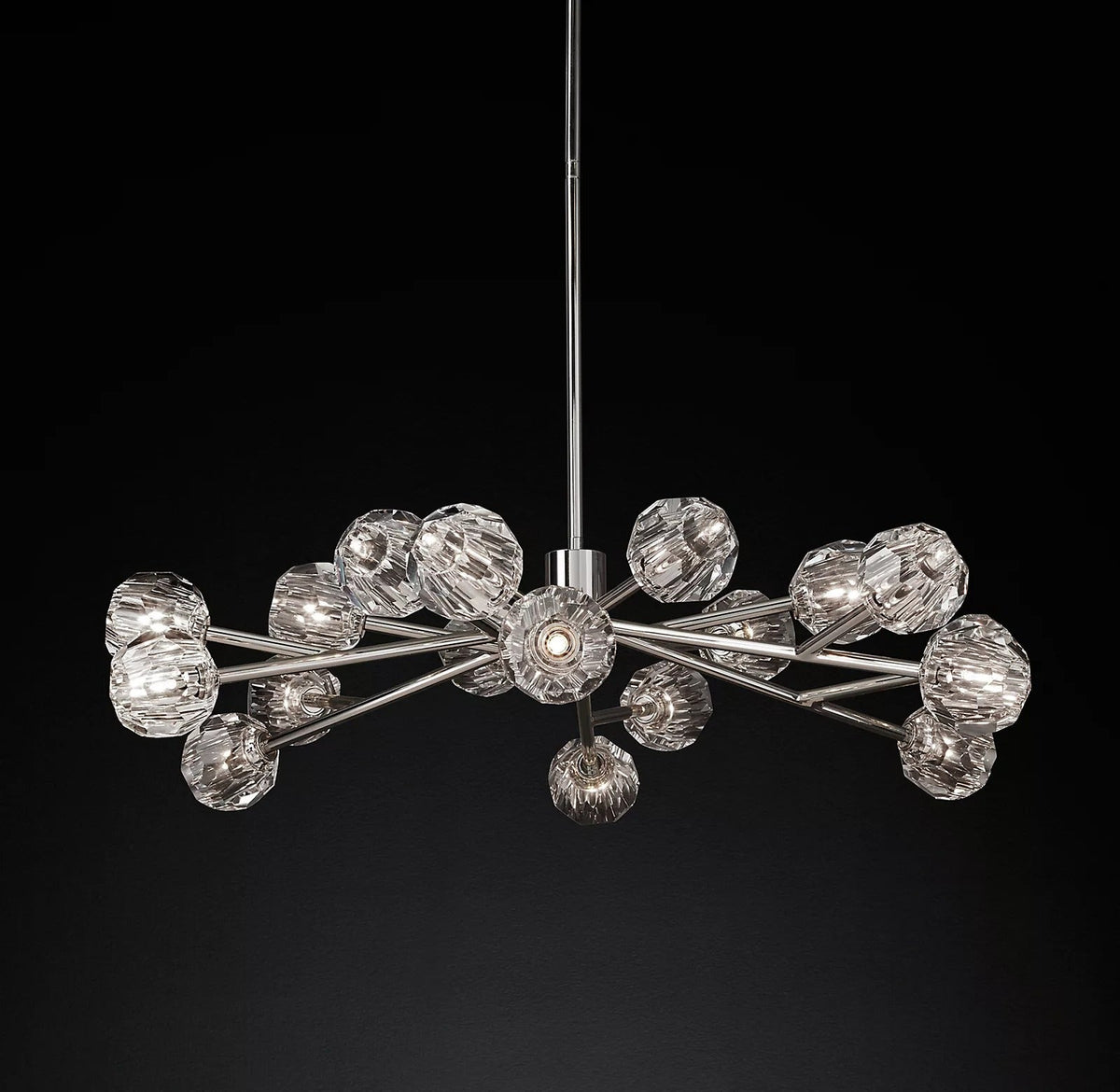 Boule De Cristal Clear/Smoke Round Chandelier 48"