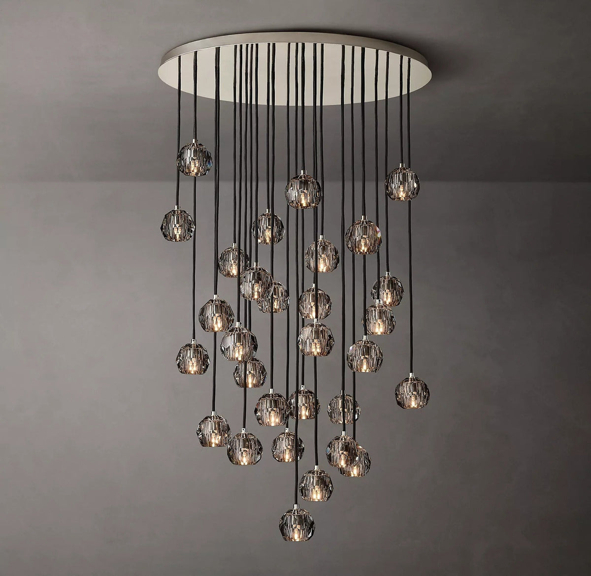 Boule De Cristal Smoke Crystal Chandelier 40"