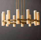 Ravelle Round Milk Glass Chandelier 36"