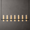 Ravelle Linear Milk Glass Chandelier 59"
