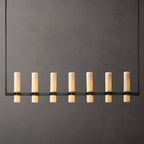 Ravelle Linear Milk Glass Chandelier 59"