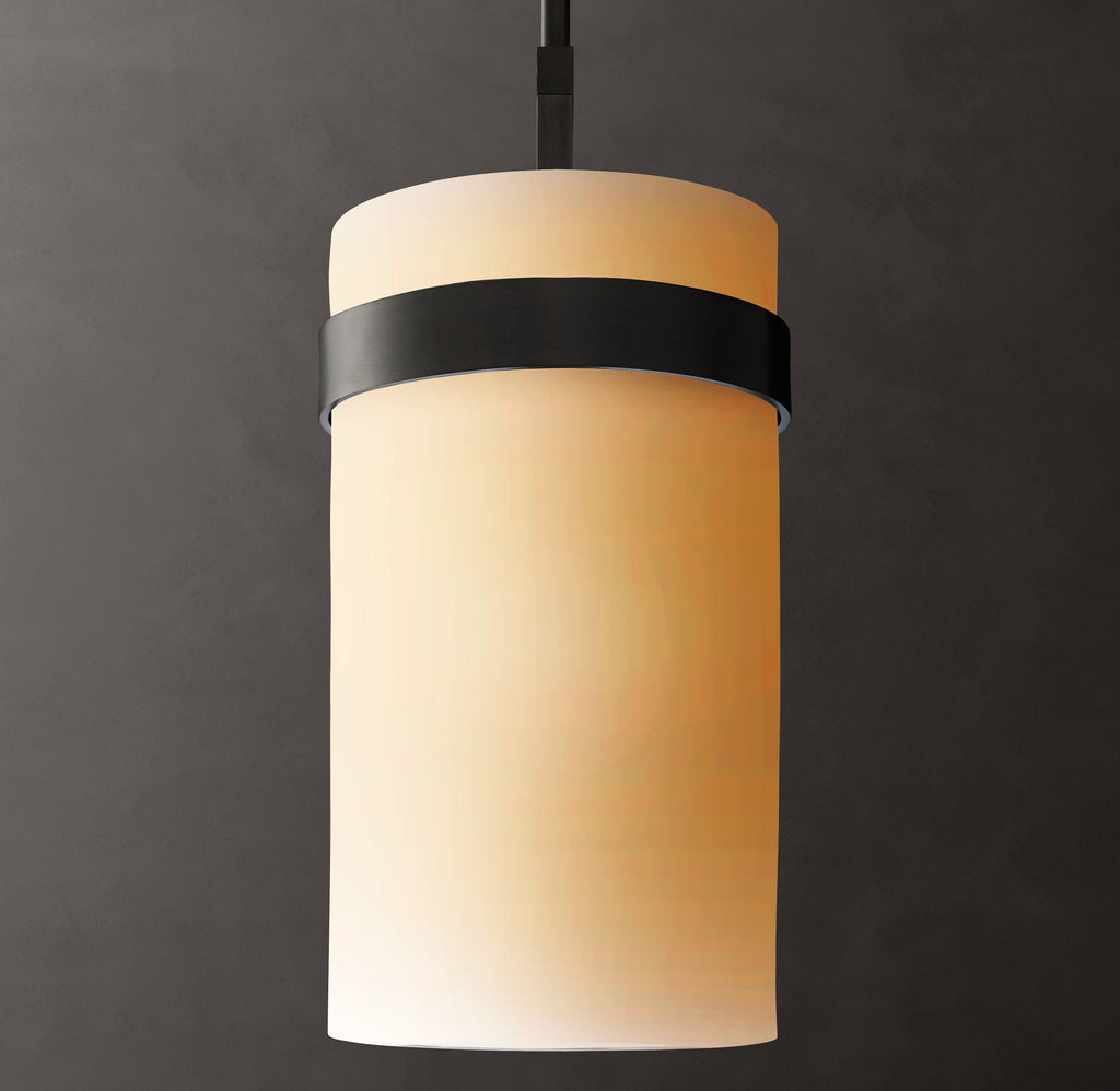 Ravelle Milk Glass Pendant 8"