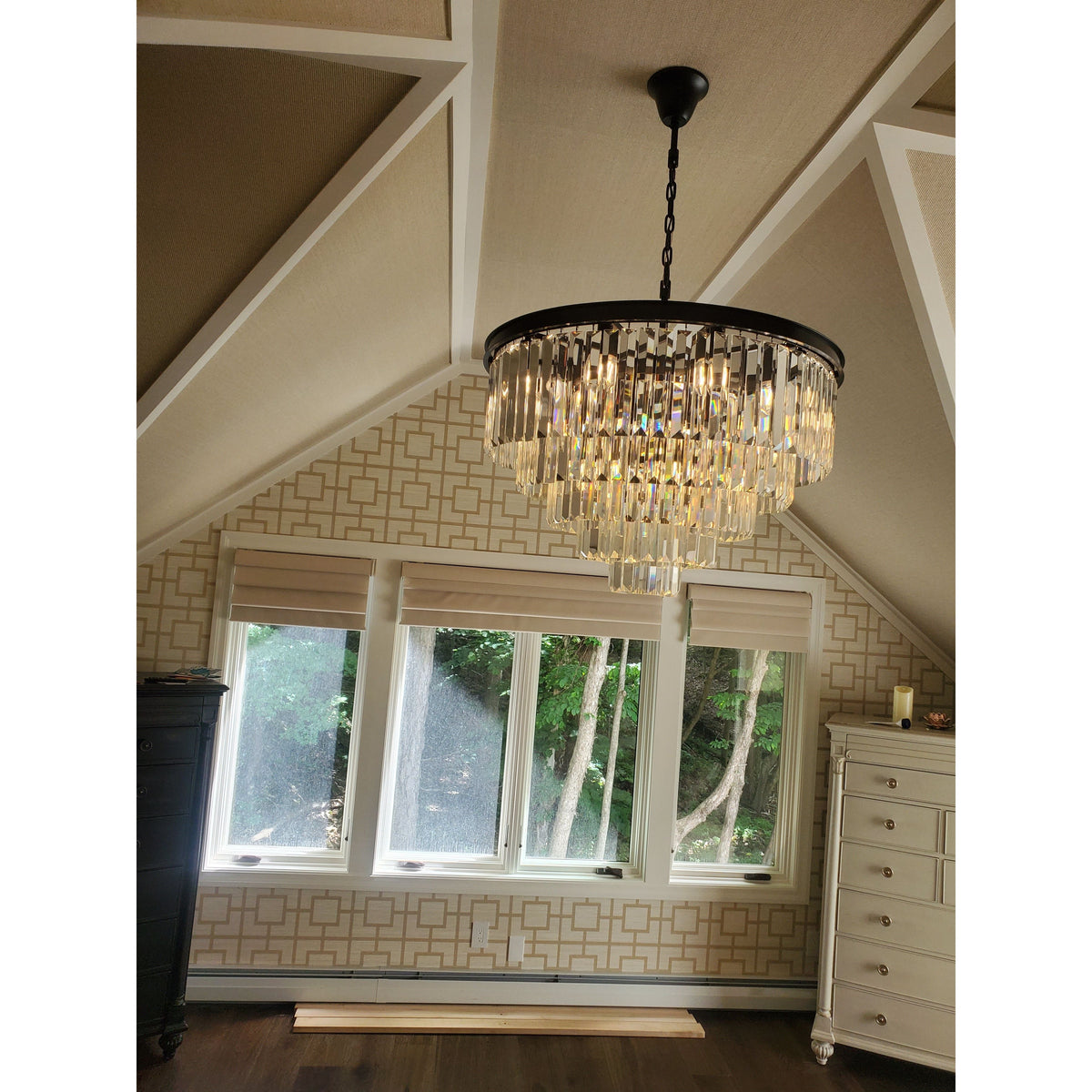1920s Odeon Crystal Multi-Tier Round Chandelier 20"/32"/44"