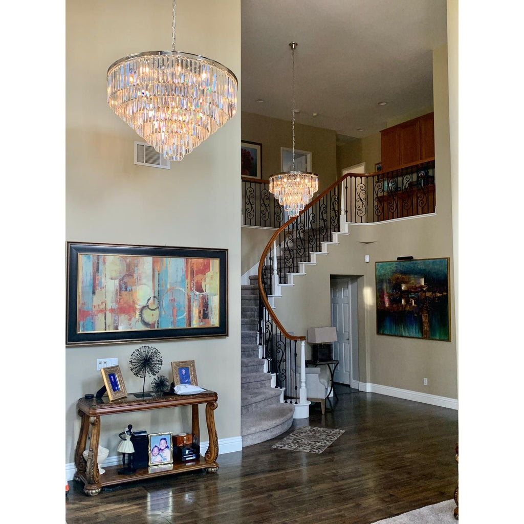 1920s Odeon Crystal Multi-Tier Round Chandelier 20"/32"/44"