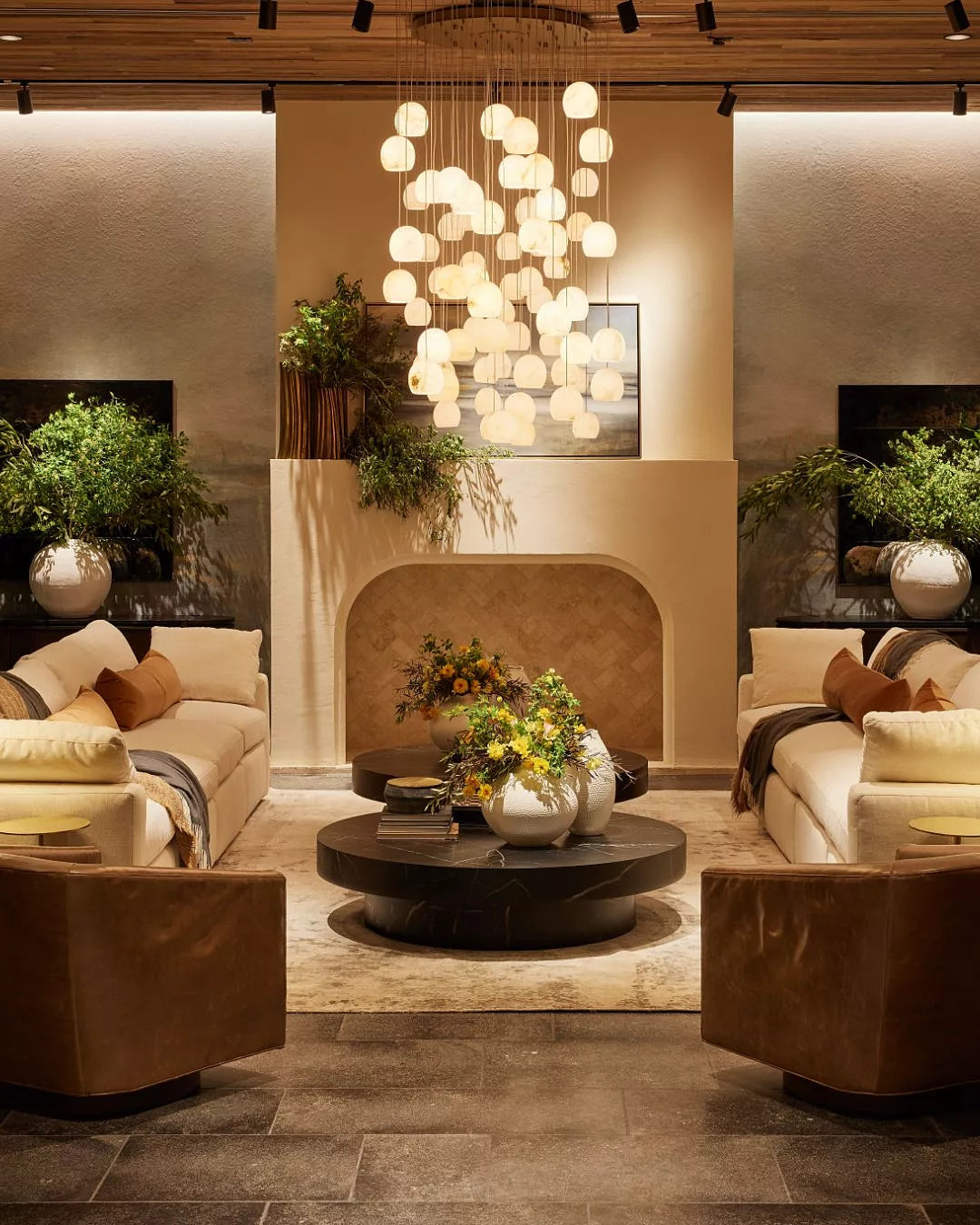Arica Alabaster Rectangular Chandelier