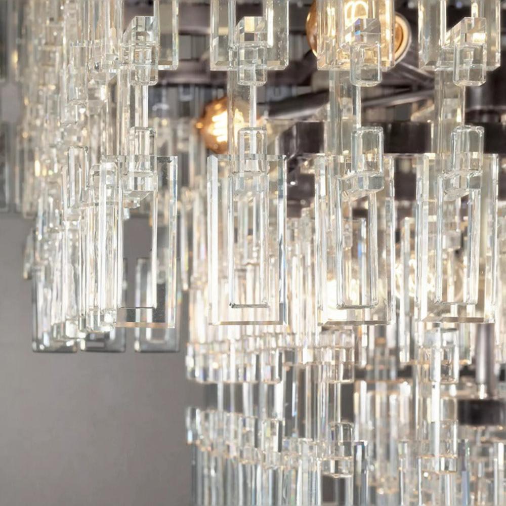 Marignans Tiered Rectangular K9 Crystal Chandelier