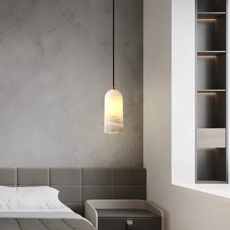 Nicoletta — Alabaster and Gold Pendant Light