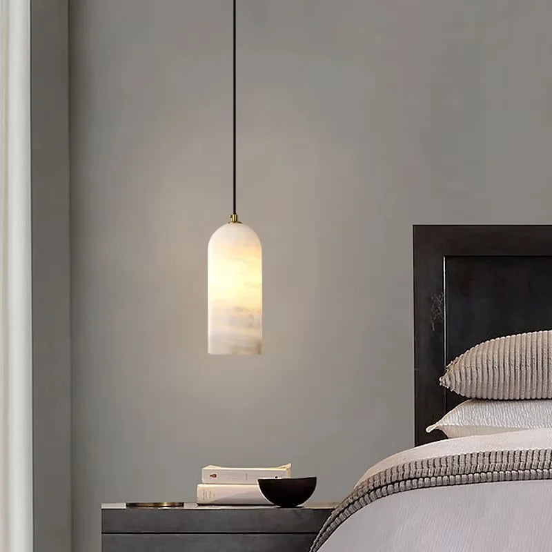 Nicoletta — Alabaster and Gold Pendant Light