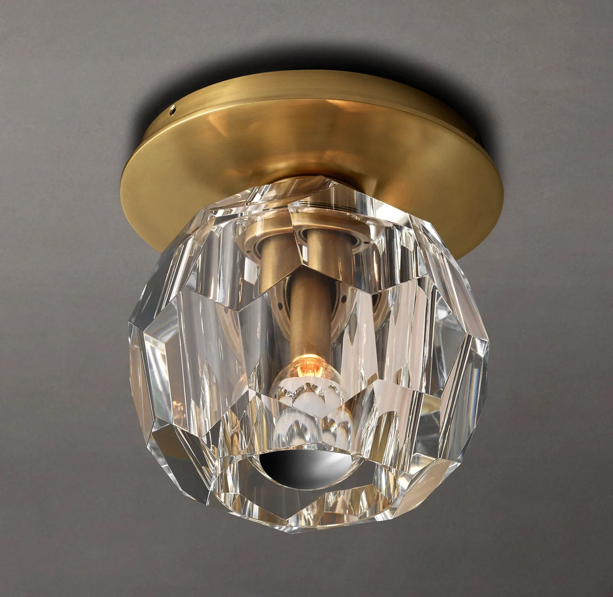 Boule De Cristal Smoke Crystal Flushmount