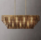 Sirene Clear/Smoke Glass Rectangular Chandelier 59"