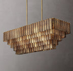 Sirene Clear/Smoke Glass Rectangular Chandelier 59"
