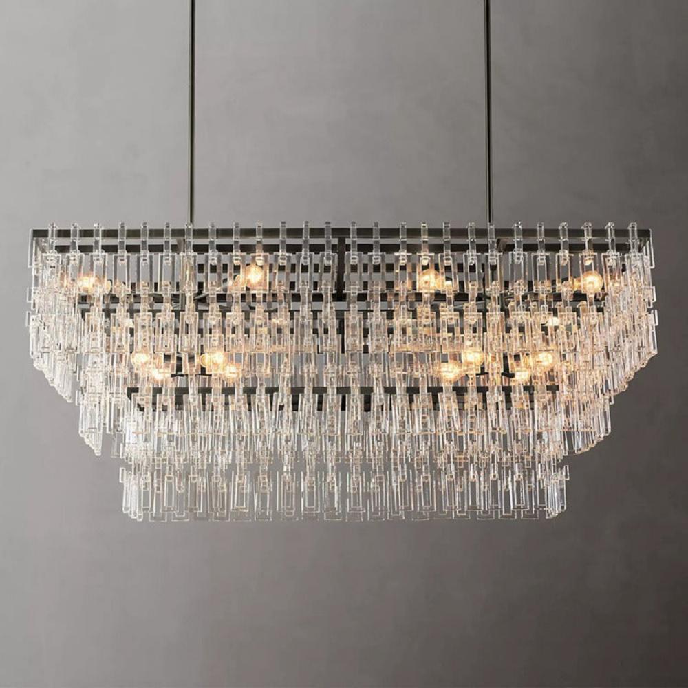 Marignans Tiered Rectangular K9 Crystal Chandelier