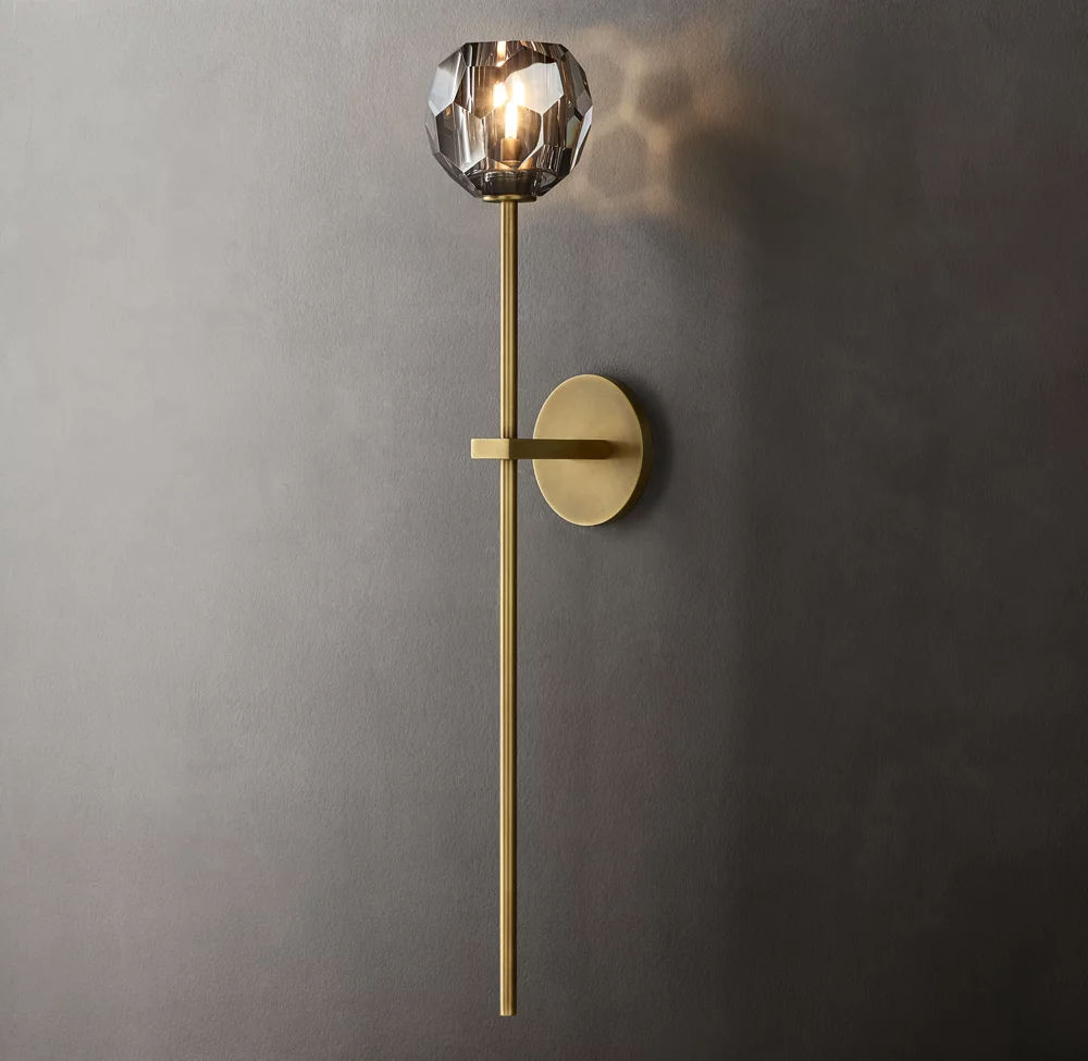 Boule De Cristal Clear/Smoke Double Wall Sconce H9"/28"