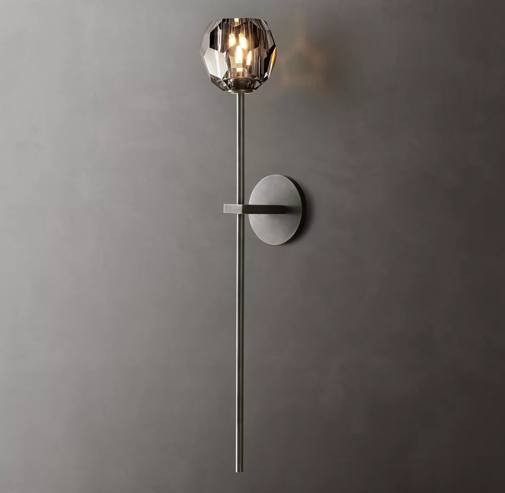 Boule De Cristal Clear/Smoke Double Wall Sconce H9"/28"