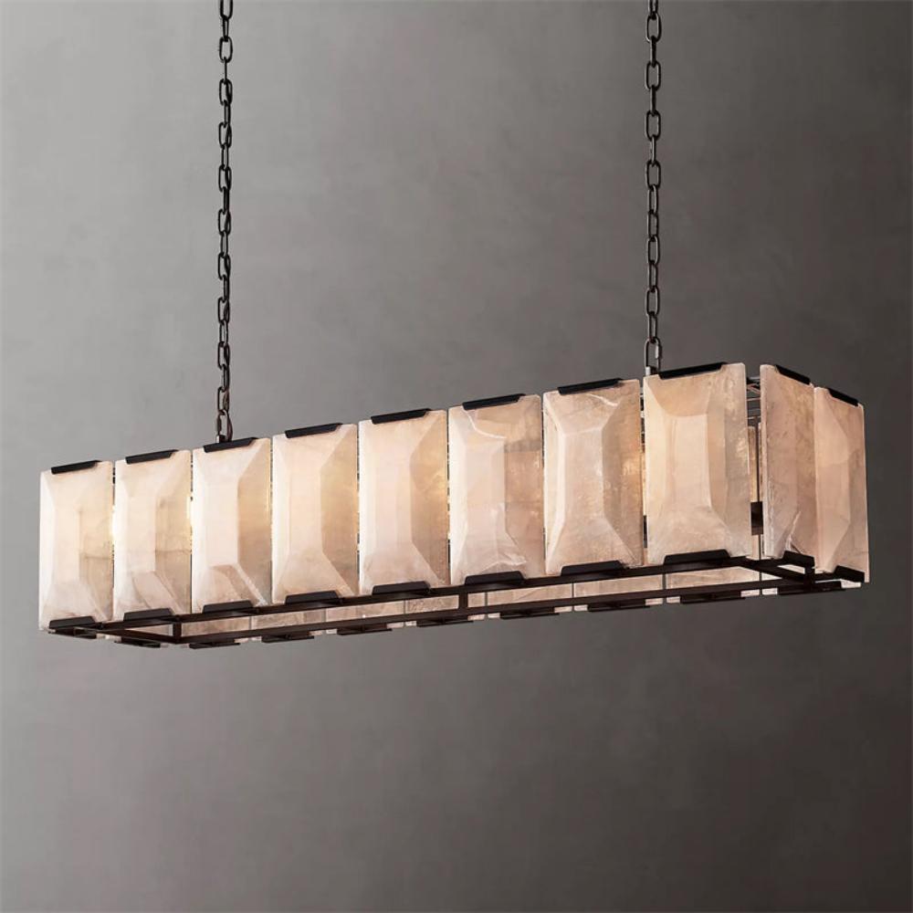 Harlow Calcite Rectangular Chandelier 55"