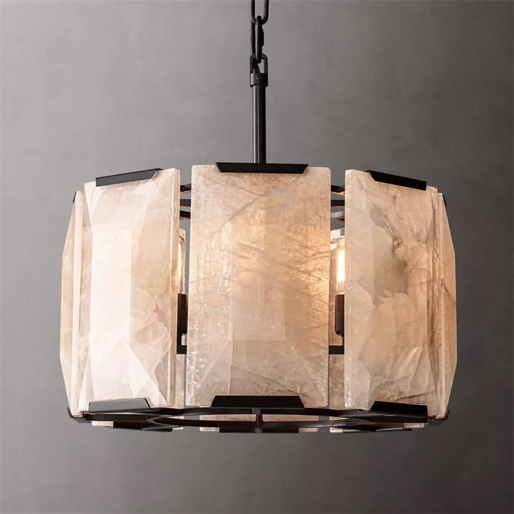 Harlow Calcite Round Chandelier 19"
