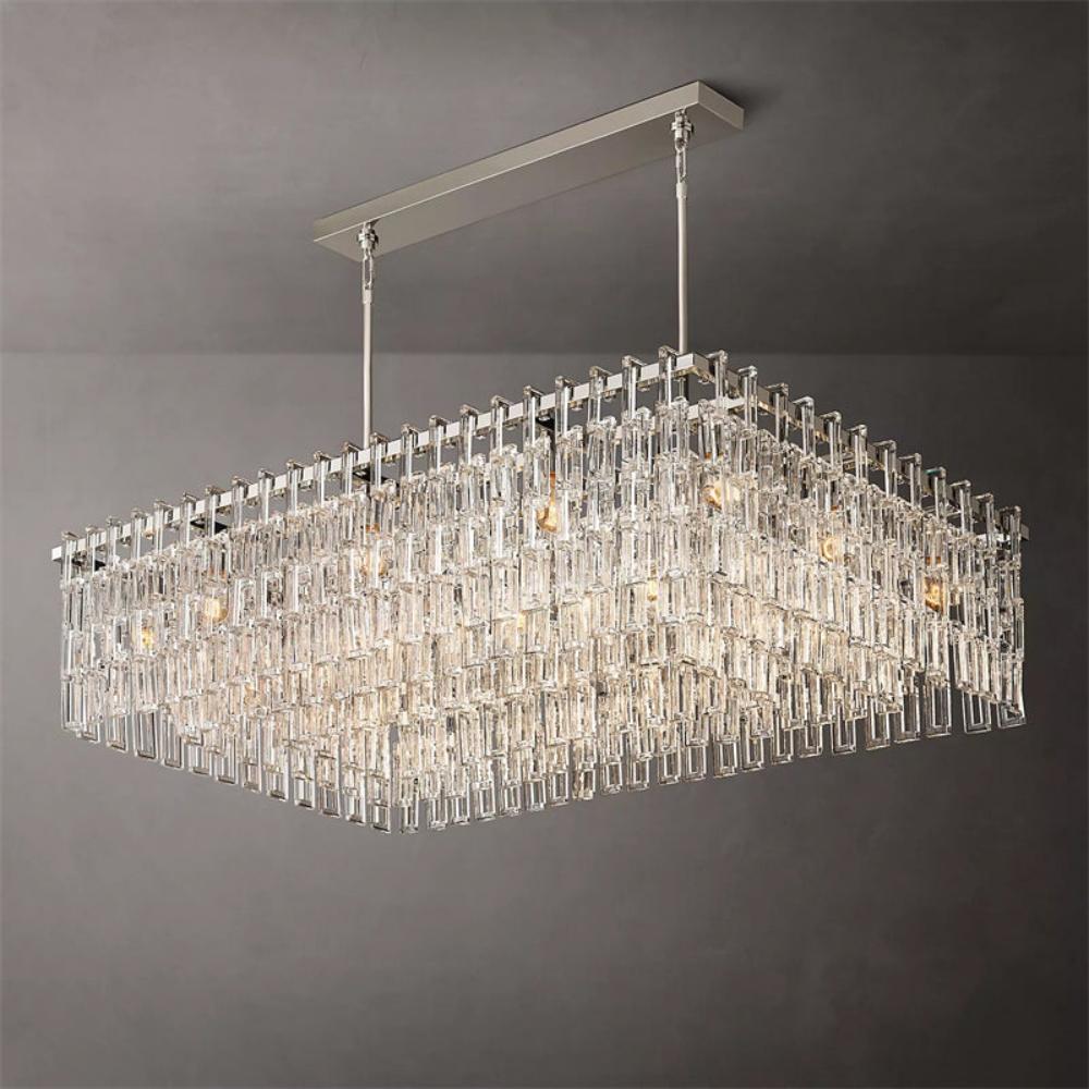 Marignan K9 Crystal Rectangular Chandelier 60"