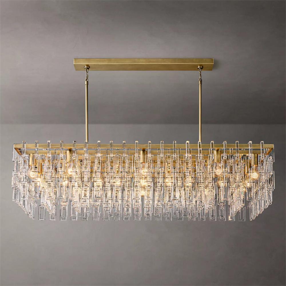 Marignan K9 Crystal Rectangular Chandelier 60"