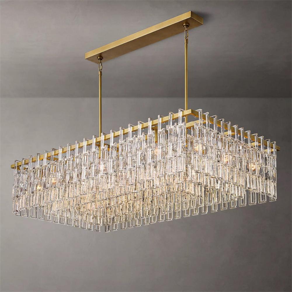 Marignan K9 Crystal Rectangular Chandelier 60"