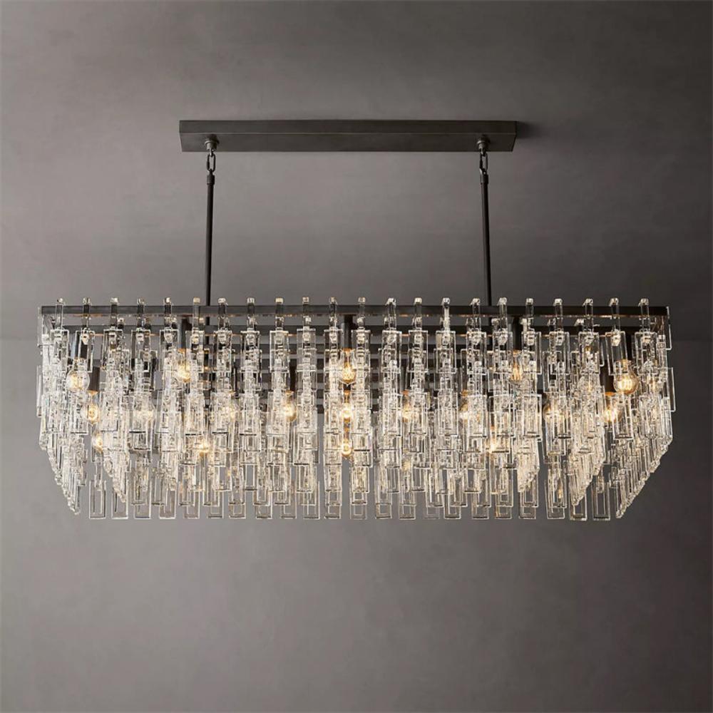 Marignan K9 Crystal Rectangular Chandelier 60"