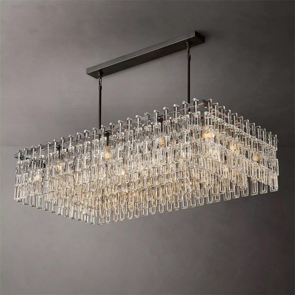 Marignan K9 Crystal Rectangular Chandelier 60"