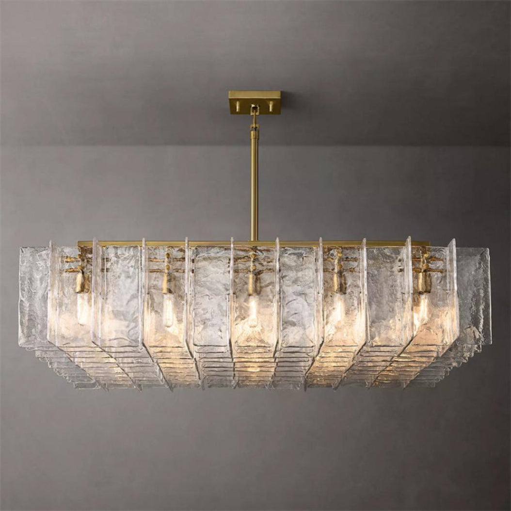 Lattice Square Glass Chandelier 60"