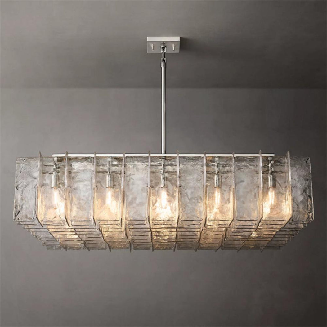 Lattice Square Glass Chandelier 60"