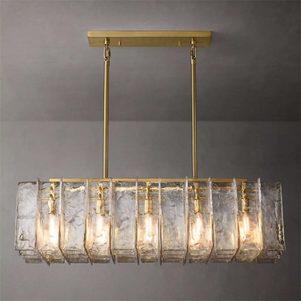 Lattice Linear Glass Chandelier 49"