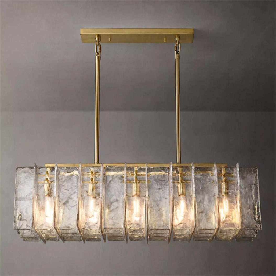 Lattice Linear Glass Chandelier 49"