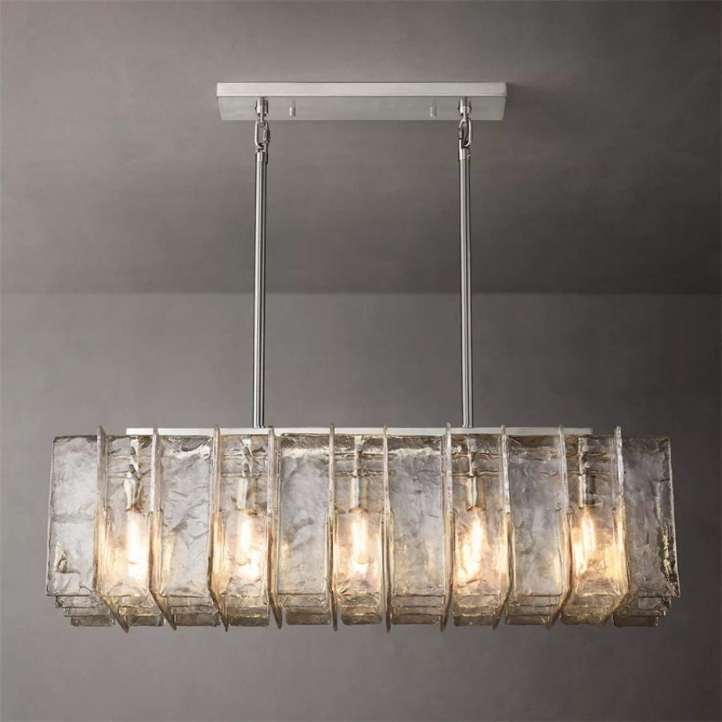 Lattice Linear Glass Chandelier 49"