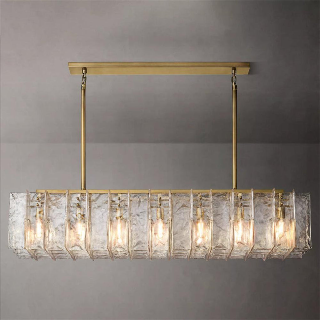 Lattice Linear Glass Chandelier 67"
