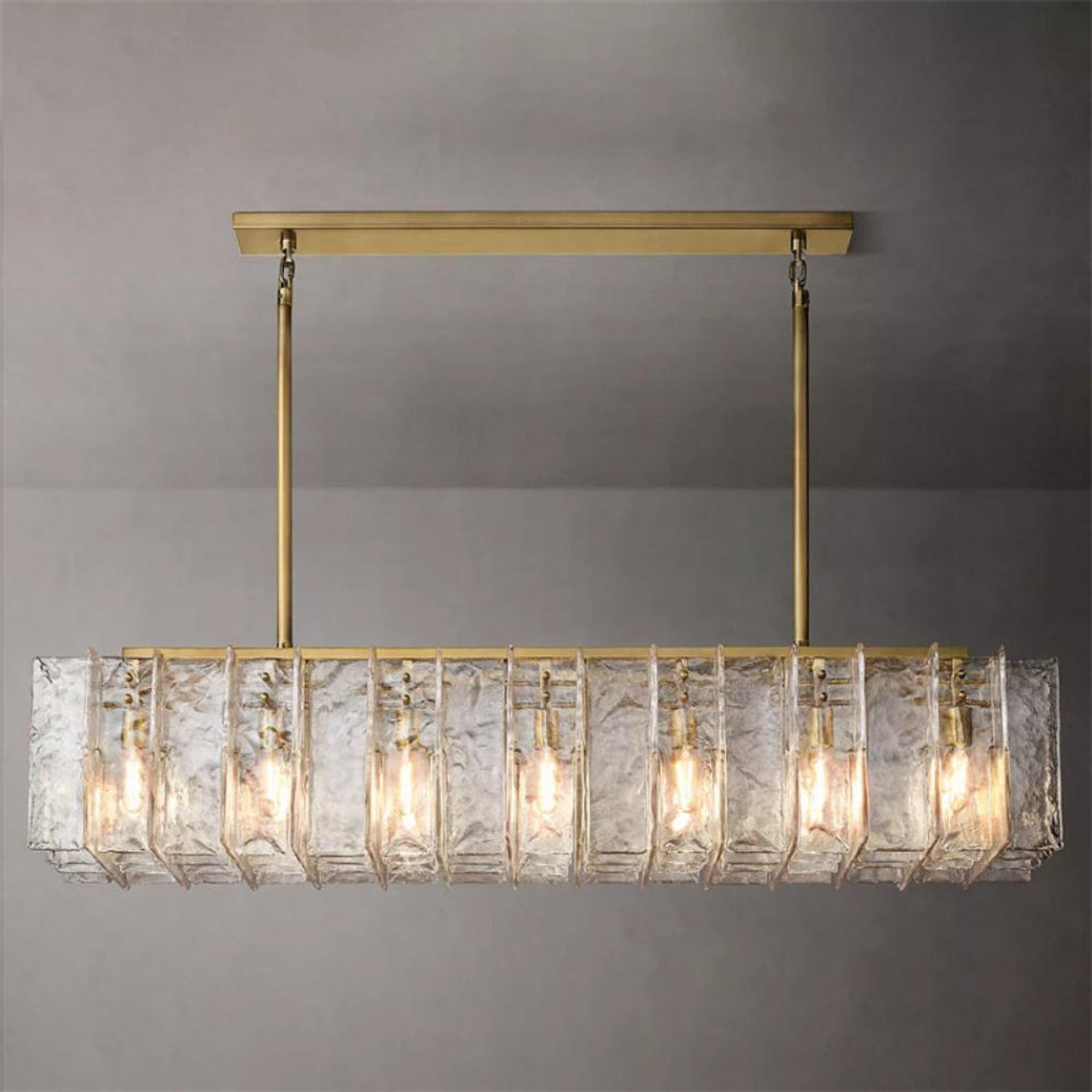 Lattice Linear Glass Chandelier 67"