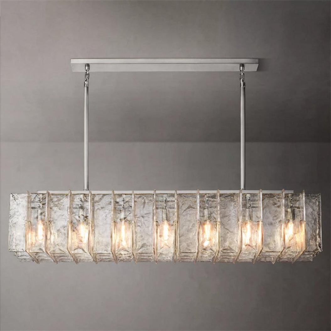 Lattice Linear Glass Chandelier 67"