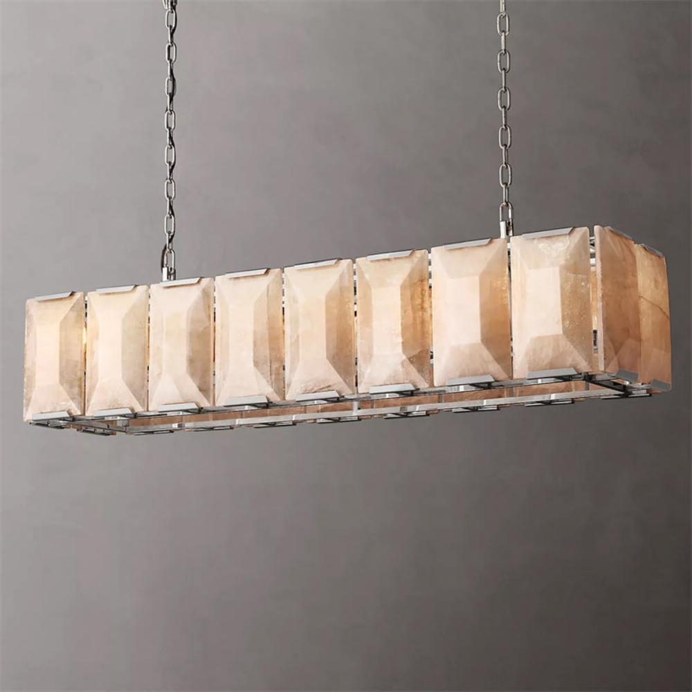Harlow Calcite Rectangular Chandelier 55"