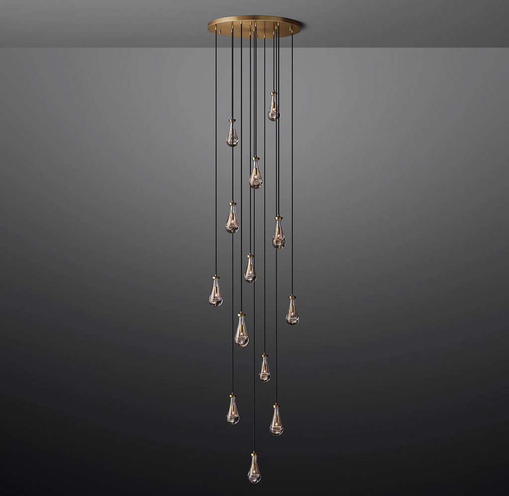 Rain Round Modern Chandelier Light 18"/36"/47"/60"