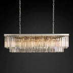 1920s Odeon 2-Tier Crystal Linear Chandelier 39"/49"/59"/72"