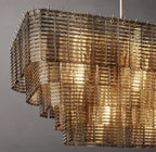 Sirene Clear/Smoke Glass Rectangular Chandelier 59"