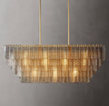 Sirene Clear/Smoke Glass Rectangular Chandelier 59"