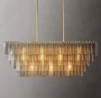 Sirene Clear/Smoke Glass Rectangular Chandelier 59"