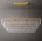 Sirene Clear/Smoke Glass Rectangular Chandelier 59"