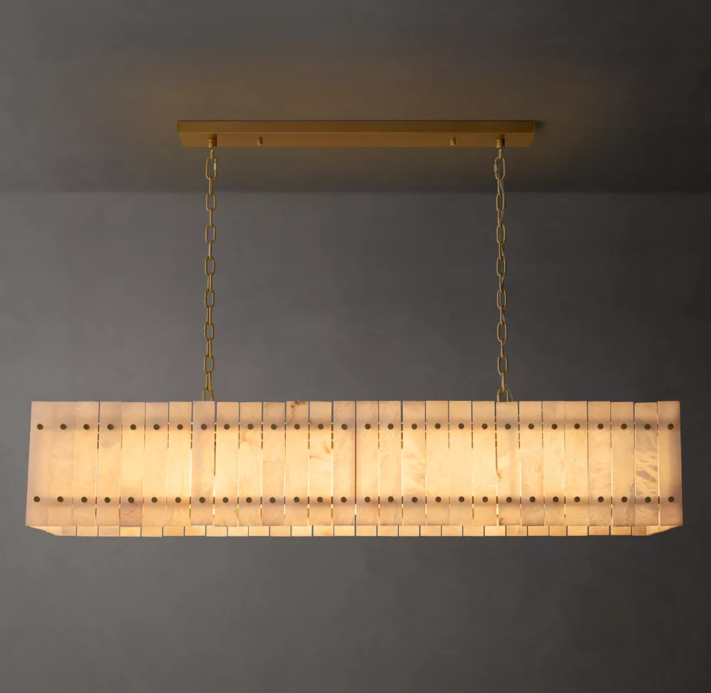 San Marco Alabaster Linear Chandelier 54"/72"