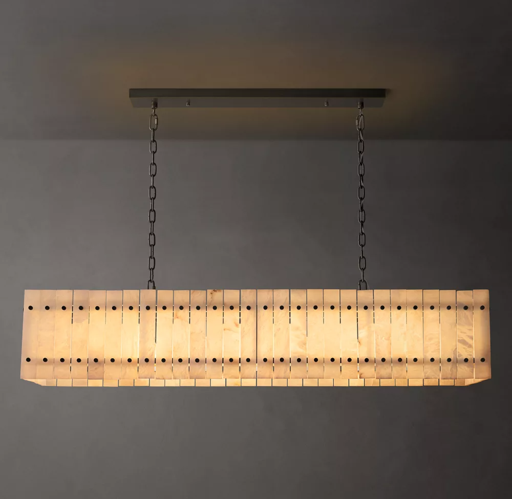 San Marco Alabaster Linear Chandelier 54"/72"