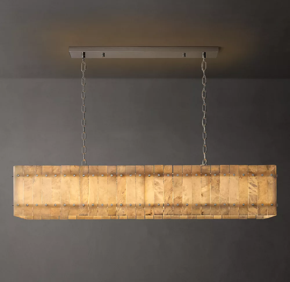San Marco Alabaster Linear Chandelier 54"/72"