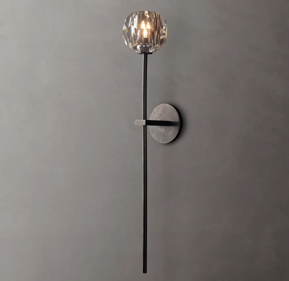 Boule De Cristal Clear/Smoke Double Wall Sconce H9"/28"