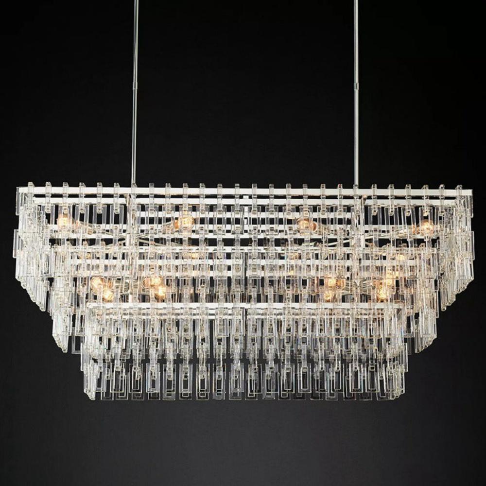 Marignans Tiered Rectangular K9 Crystal Chandelier