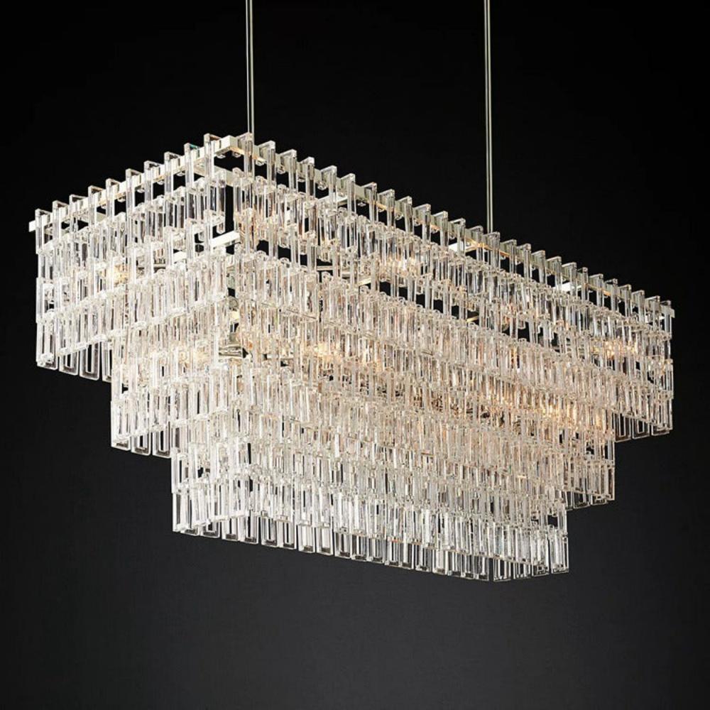 Marignans Tiered Rectangular K9 Crystal Chandelier