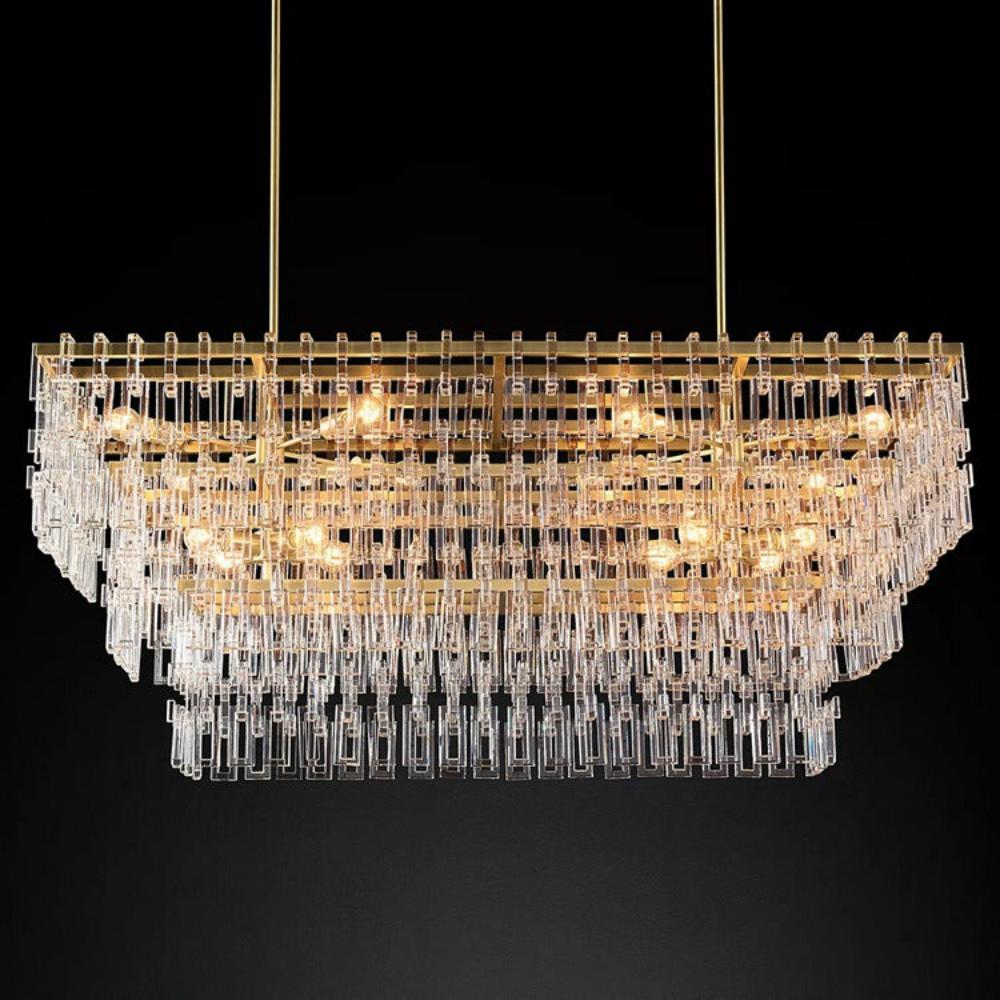 Marignans Tiered Rectangular K9 Crystal Chandelier