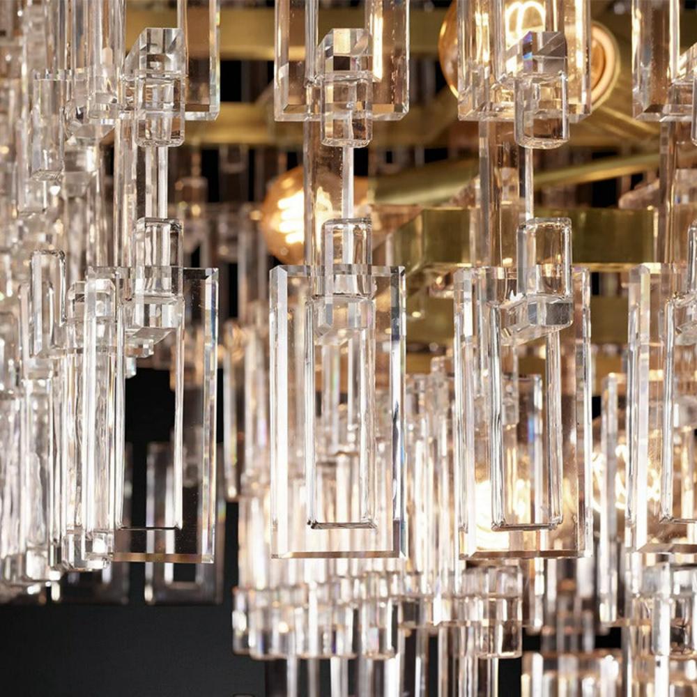 Marignans Tiered Rectangular K9 Crystal Chandelier