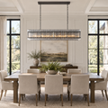 San Marco 54-inch linear chandelier in an American villa dining room