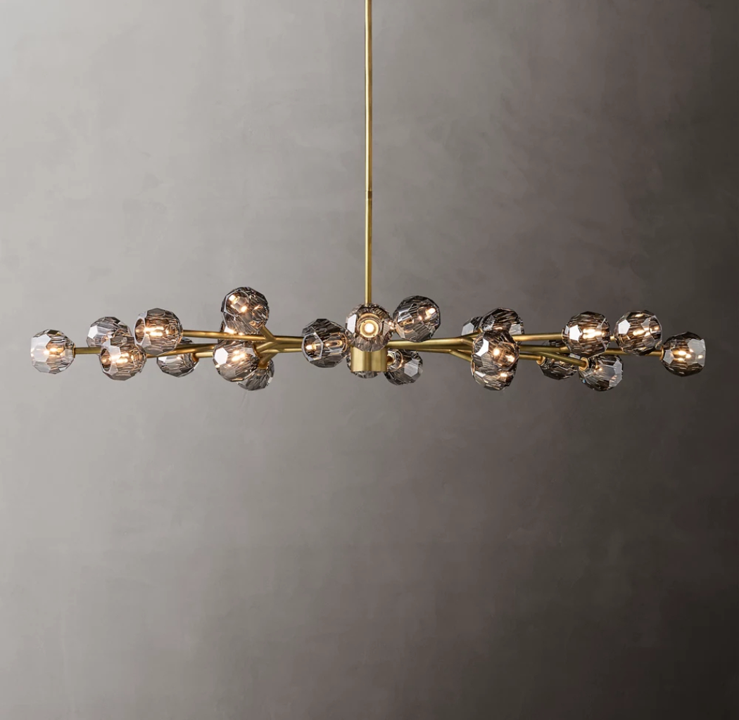 Boule De Cristal Clear/Smoke Round Chandelier 72"